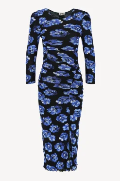 Femme Diane von Furstenberg Robe Priyanka En Bleu Moire