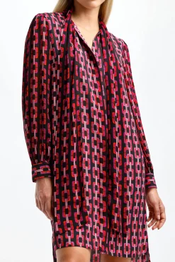 Femme Diane von Furstenberg Robe Prue En Chaine Rouge