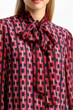 Femme Diane von Furstenberg Robe Prue En Chaine Rouge