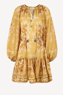 Femme Zimmermann Robe Raie Billow En Damas Dore