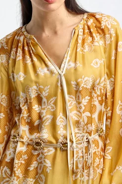 Femme Zimmermann Robe Raie Billow En Damas Dore