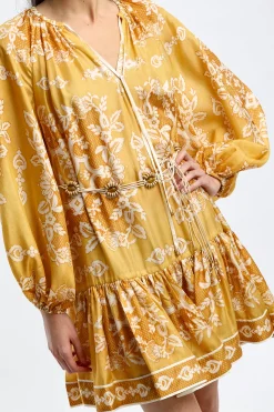Femme Zimmermann Robe Raie Billow En Damas Dore