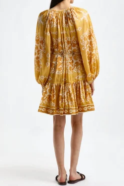 Femme Zimmermann Robe Raie Billow En Damas Dore