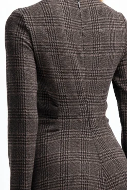 Femme Tibi Robe Tricotee Lutz Godet En Marron