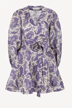 Femme Zimmermann Robe Wrap En Paisley Indigo