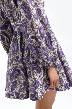 Femme Zimmermann Robe Wrap En Paisley Indigo