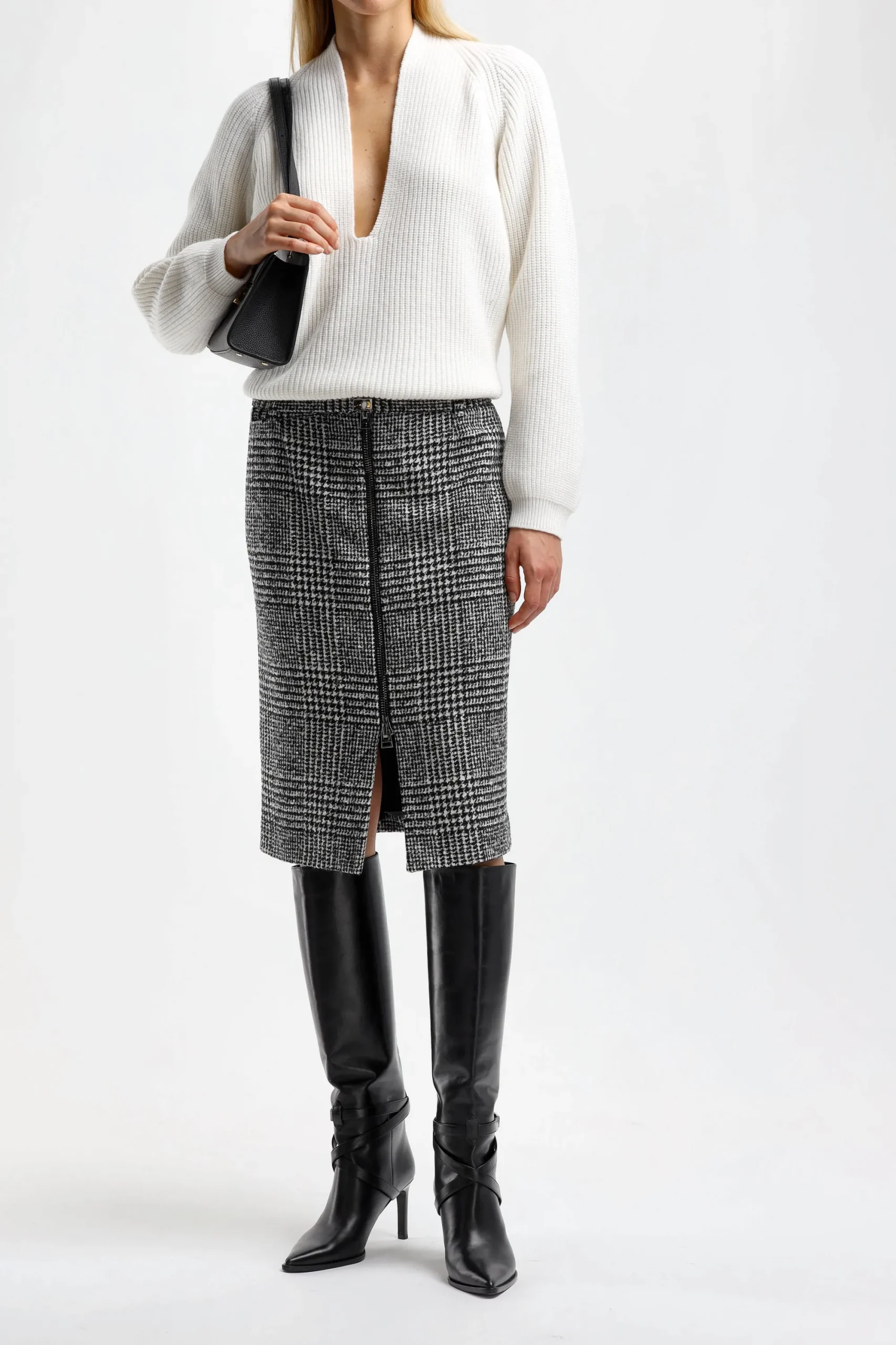 Femme Tom Ford Rock Fitted Dans Chalk/Noir