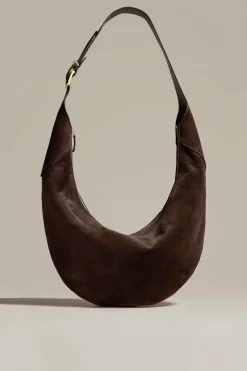 Femme Khaite Sac August Hobo En Daim Cafe