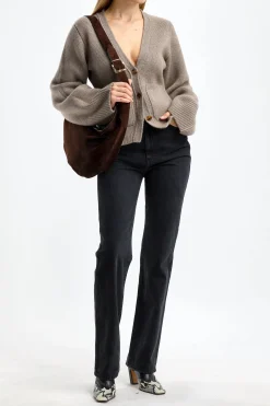 Femme Khaite Sac August Hobo En Daim Cafe