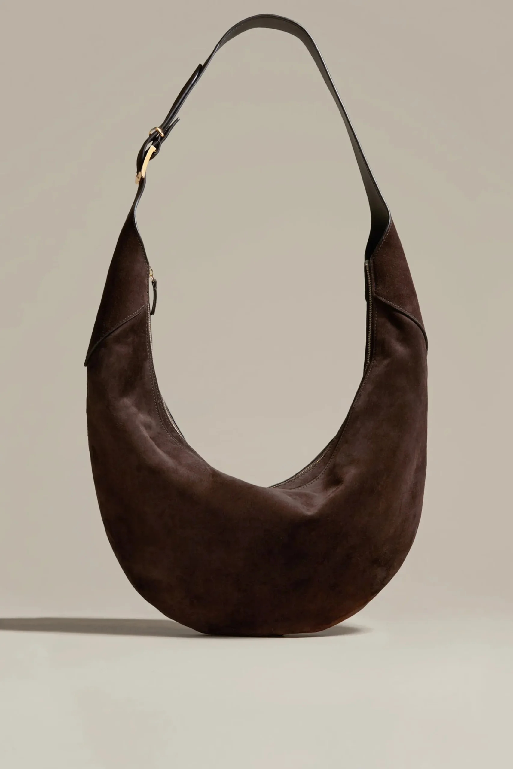 Femme Khaite Sac August Hobo En Daim Cafe