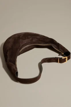 Femme Khaite Sac August Hobo En Daim Cafe