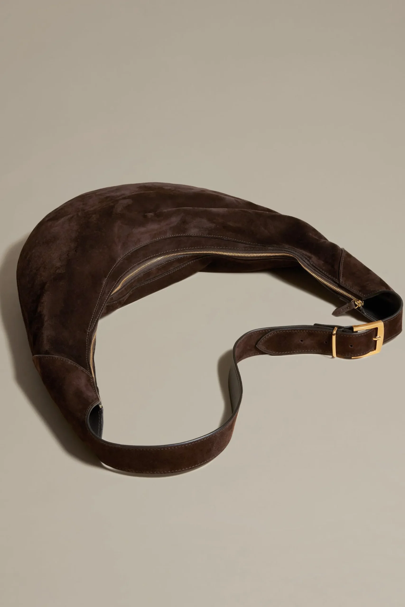 Femme Khaite Sac August Hobo En Daim Cafe