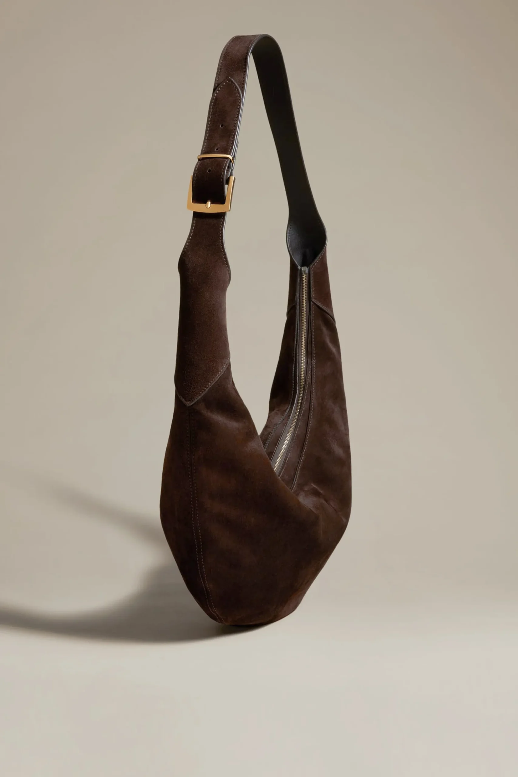 Femme Khaite Sac August Hobo En Daim Cafe