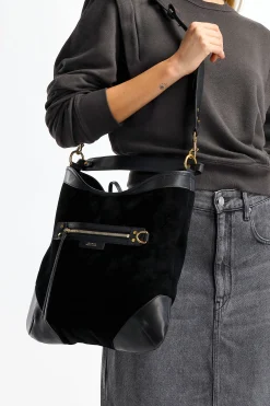 Femme Isabel Marant Sac Botsy Day Suede En Noir