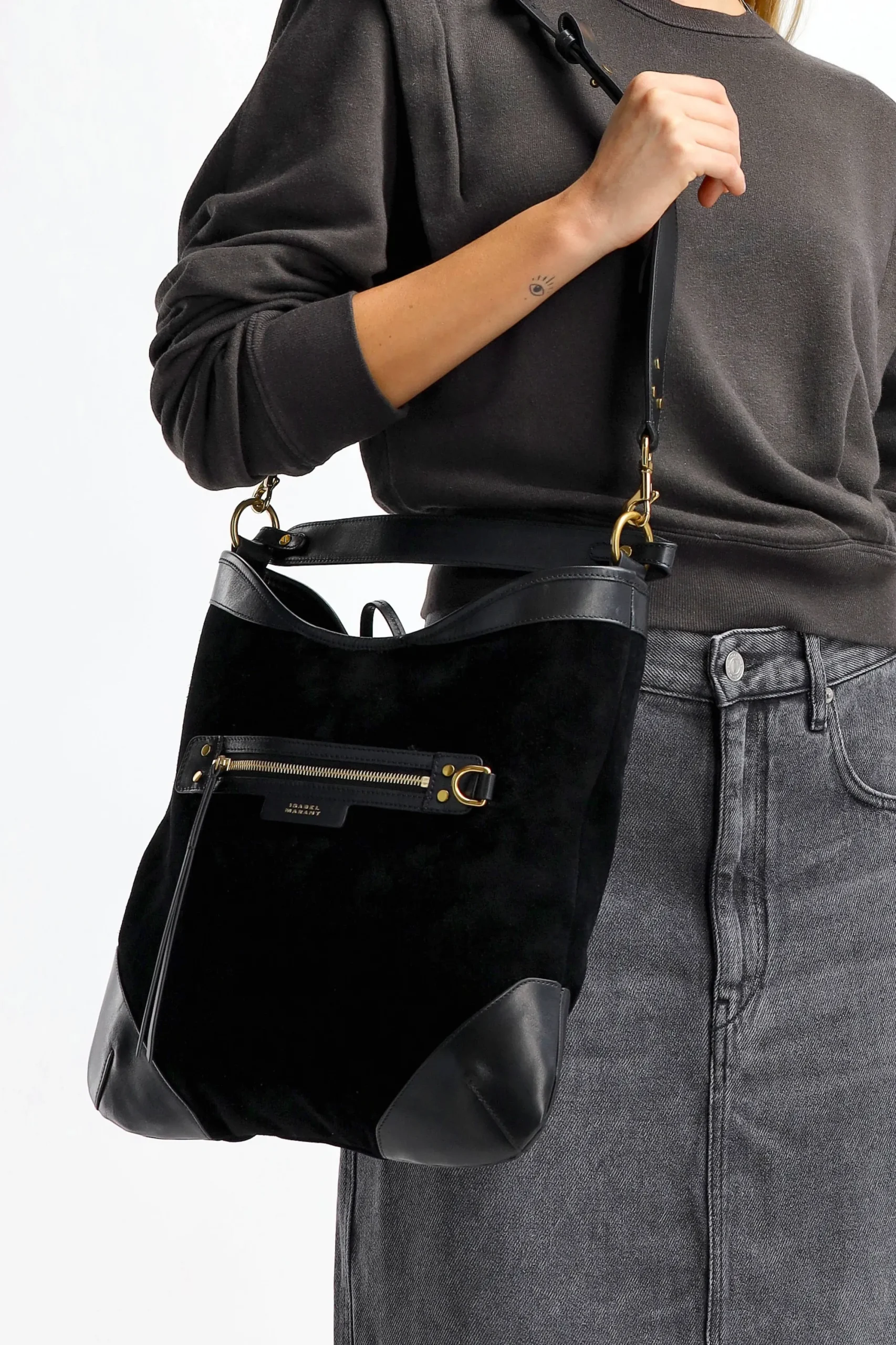 Femme Isabel Marant Sac Botsy Day Suede En Noir