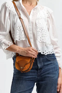 Femme Isabel Marant Sac Botsy Mini Suede En Terre De Sienne