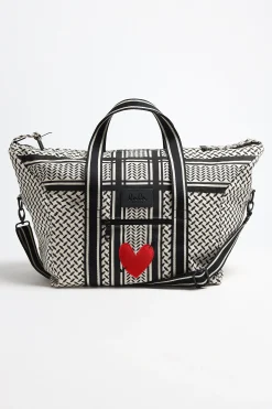 Femme Lala Berlin x Anita Hass Sac Muriel 'Heart' En Noir Et Blanc