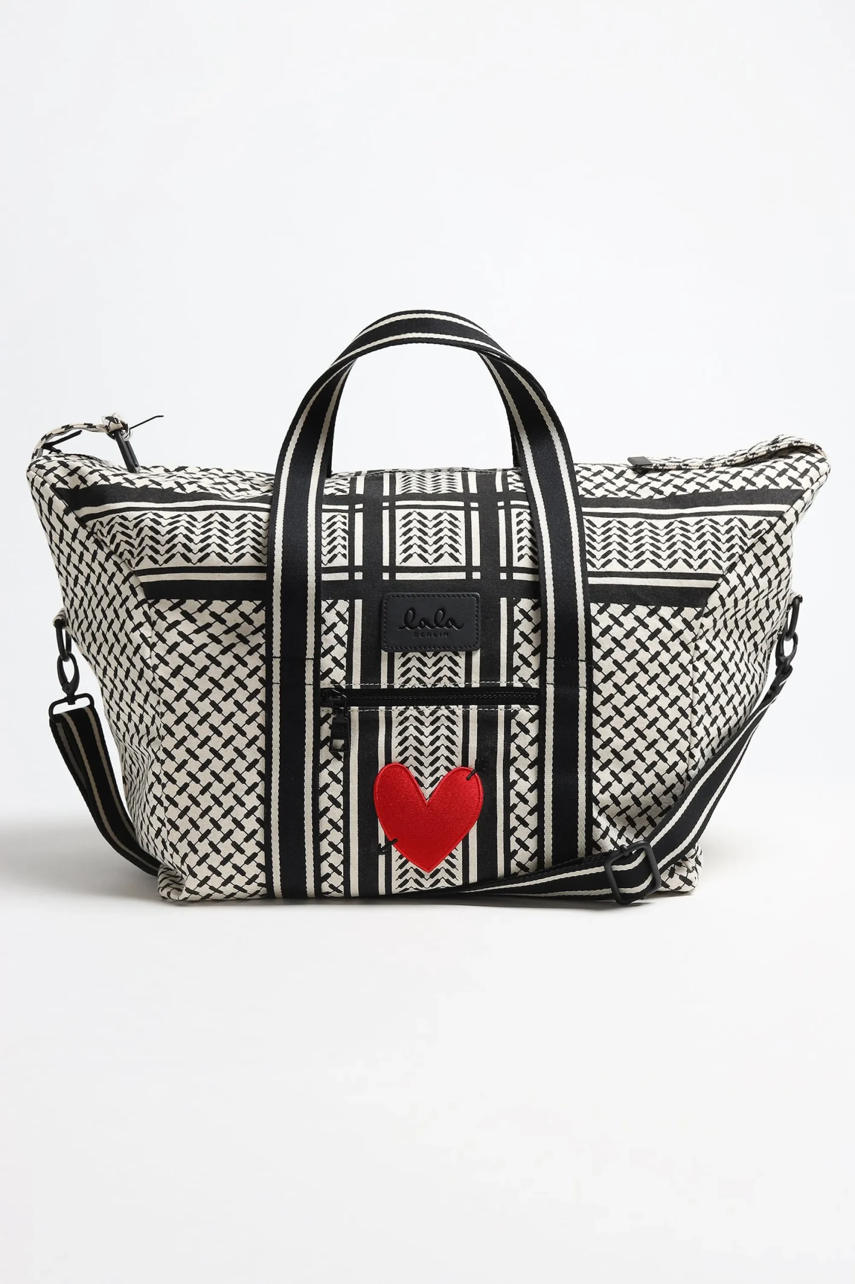 Femme Lala Berlin x Anita Hass Sac Muriel 'Heart' En Noir Et Blanc