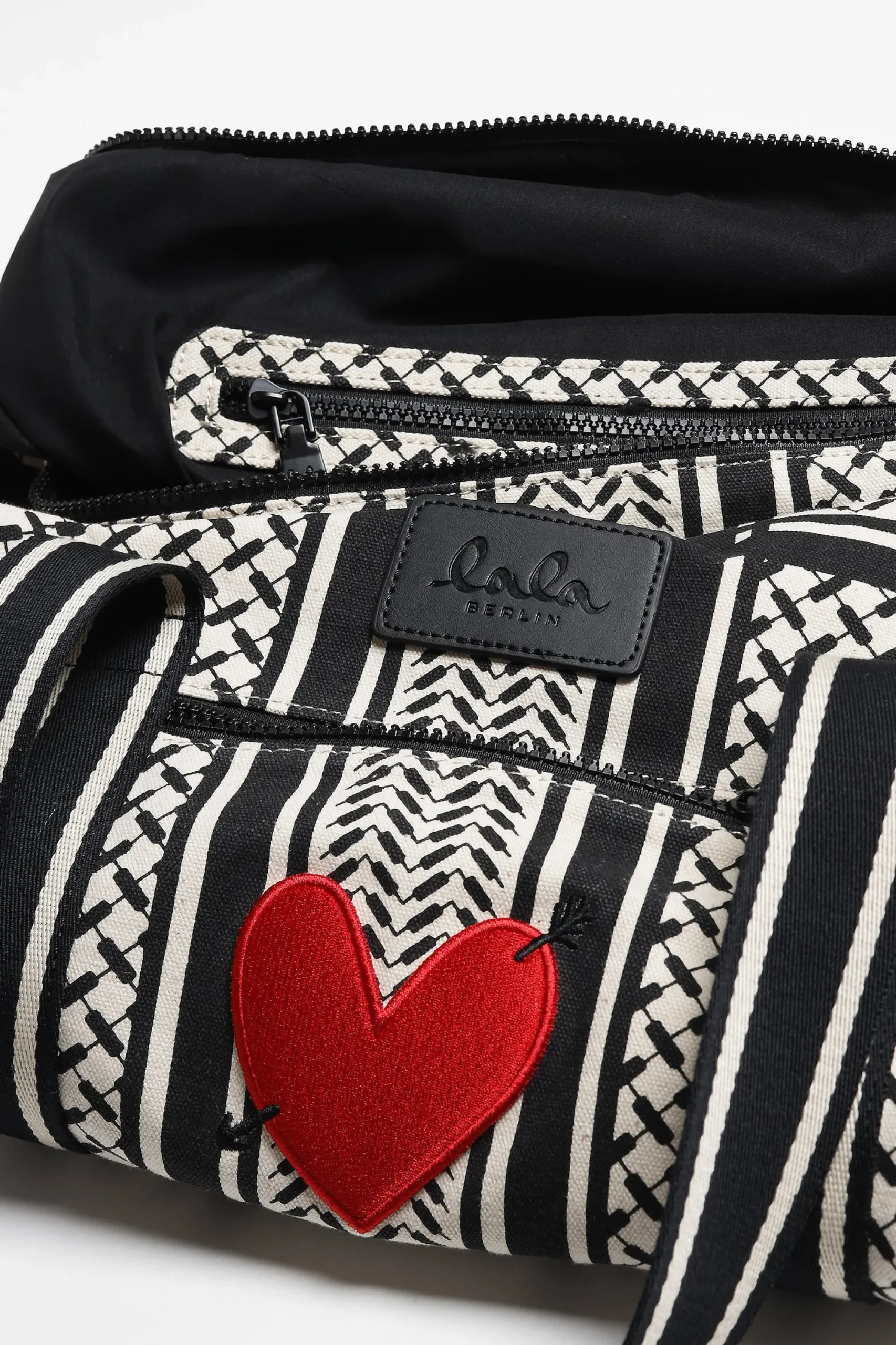 Femme Lala Berlin x Anita Hass Sac Muriel 'Heart' En Noir Et Blanc