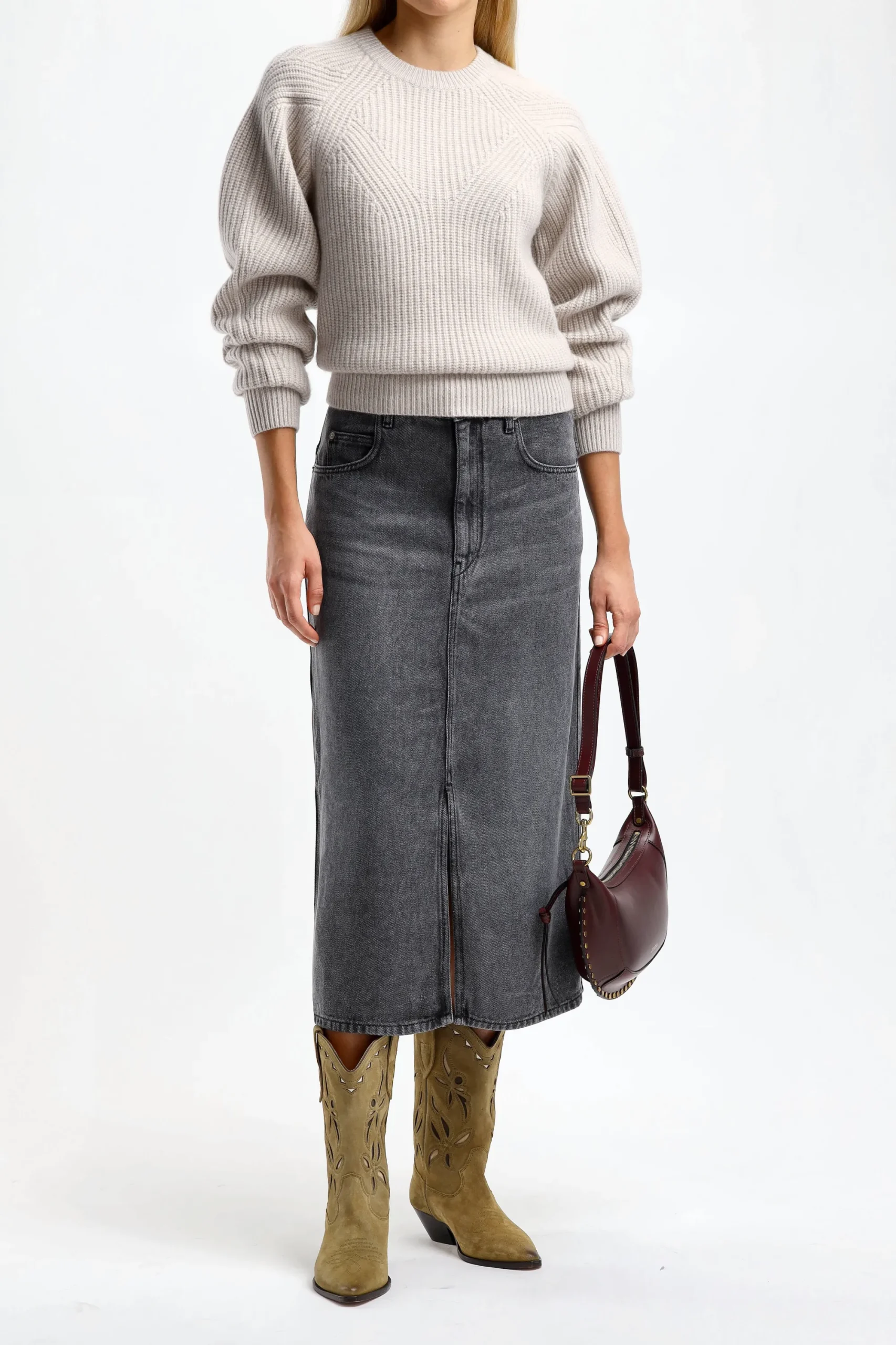 Femme Isabel Marant Sac Oskan Moon In Burgundy