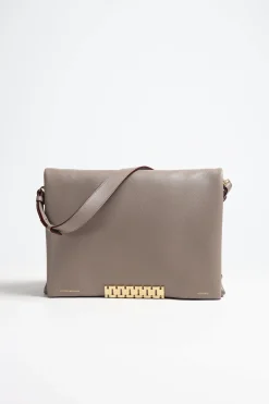 Femme Victoria Beckham Sac Soft Flap Xl En Taupe