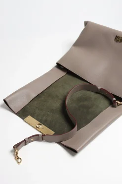 Femme Victoria Beckham Sac Soft Flap Xl En Taupe