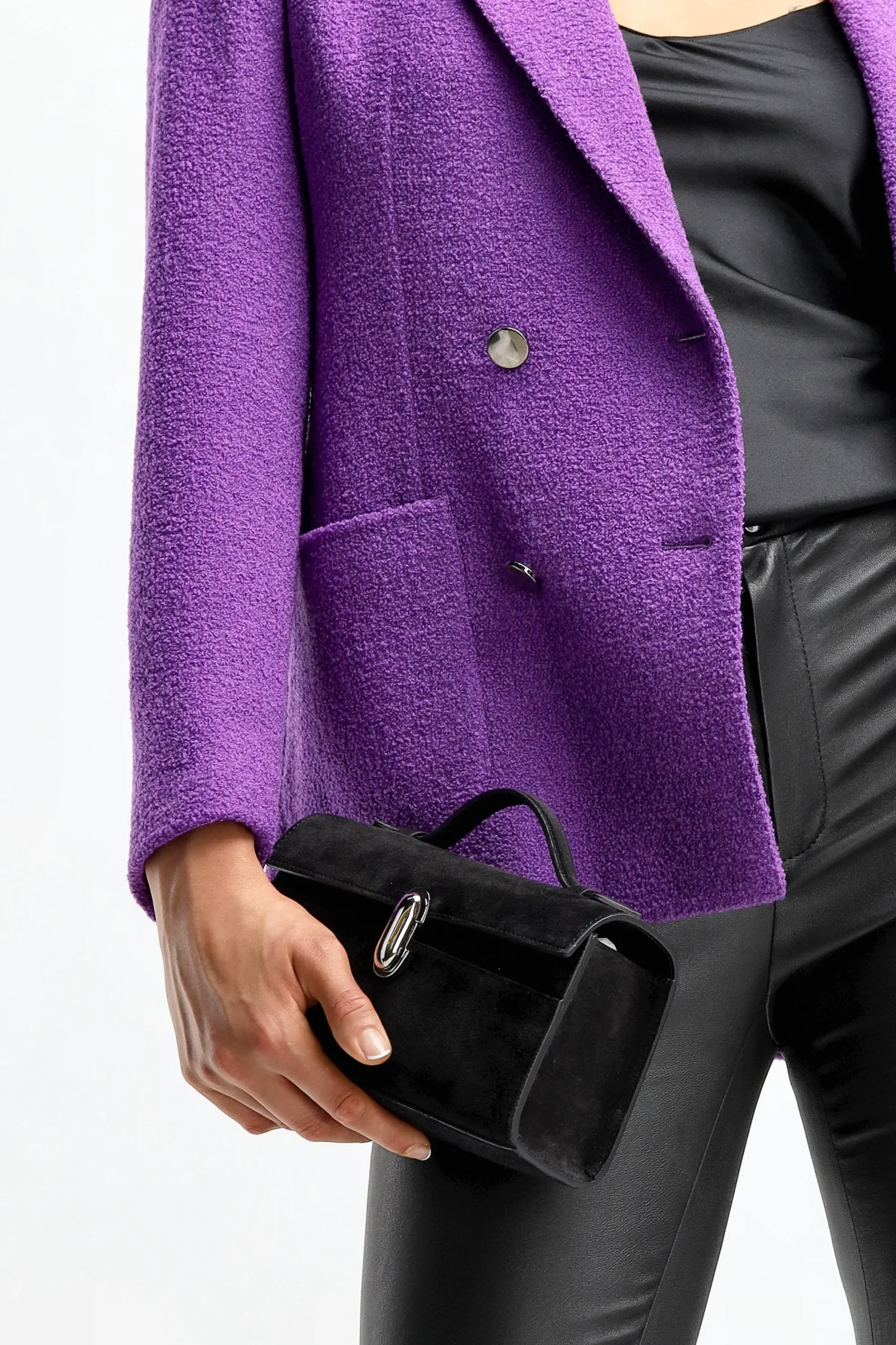 Femme Savette Sac Symmetry Pochette En Daim Noir