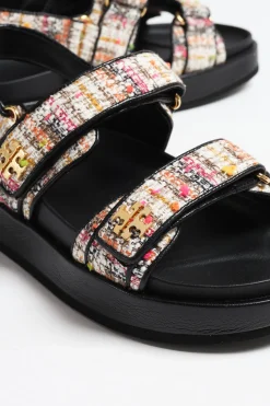 Femme Tory Burch Sandale Kira Sport En Rose/Noir