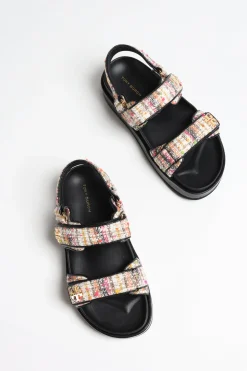 Femme Tory Burch Sandale Kira Sport En Rose/Noir