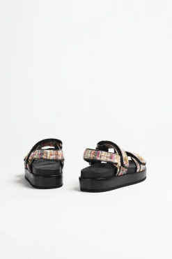 Femme Tory Burch Sandale Kira Sport En Rose/Noir