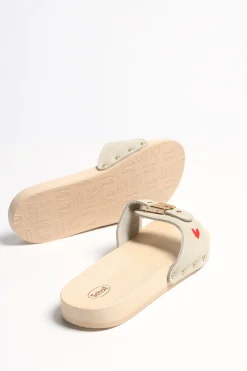 Femme Scholl x Anita Hass Sandale Pescura Flat En Beige