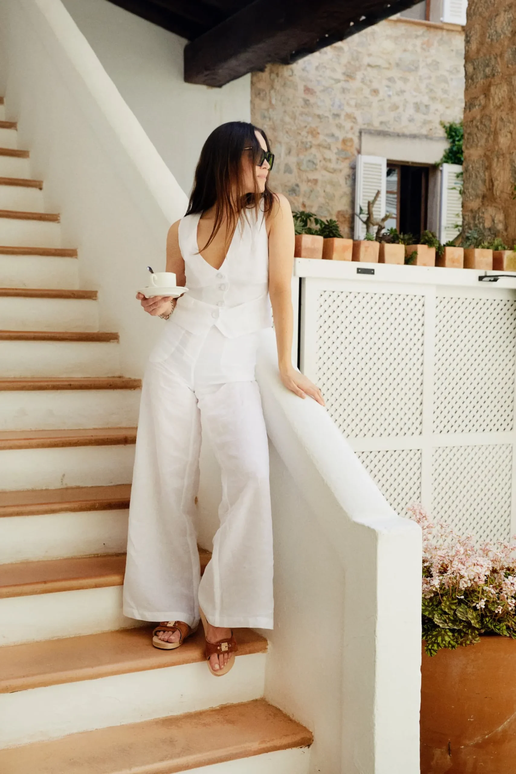 Femme Scholl x Anita Hass Sandale Pescura Flat En Cognac