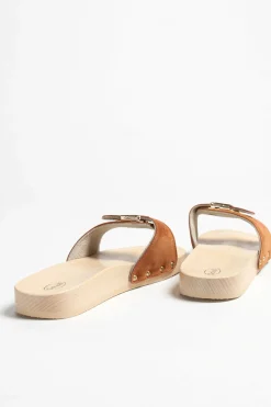 Femme Scholl x Anita Hass Sandale Pescura Flat En Cognac