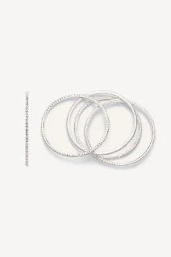 Femme Magda Butrym Set De 5 Bracelets Hoop En Argent