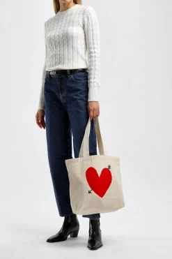 Femme Anita Hass Shopper En Coton Avec Logo En Forme De Coeur