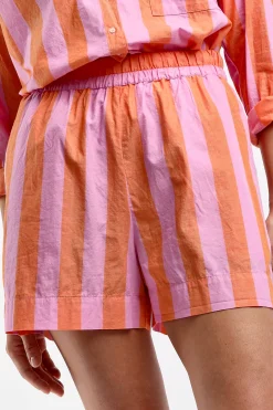 Femme Xirena Short Caysen A Rayures Pomelo