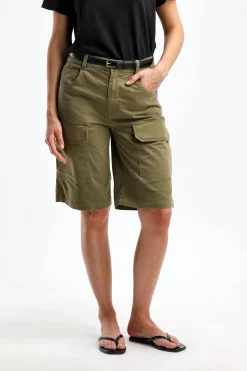 Femme Nili Lotan Short Lucca En Vert Olive
