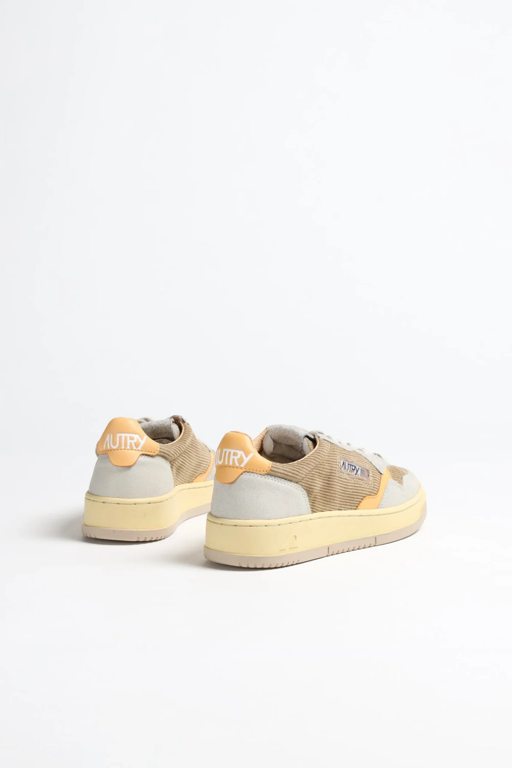 Femme Autry Sneaker 01 Low Cord En Taupe/Orange