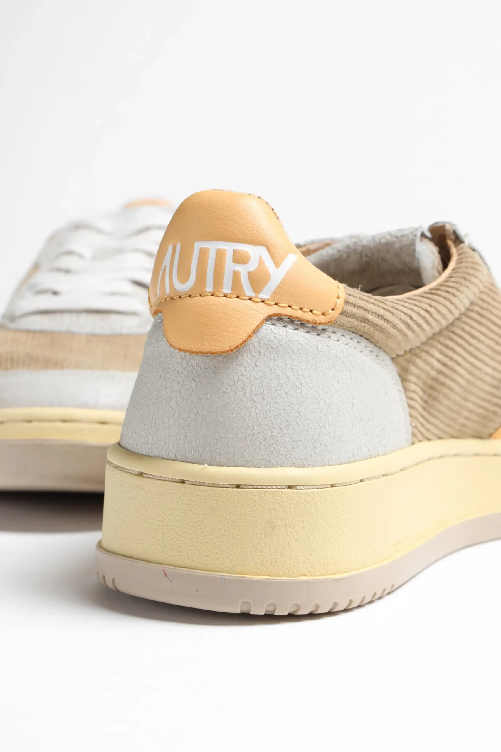 Femme Autry Sneaker 01 Low Cord En Taupe/Orange