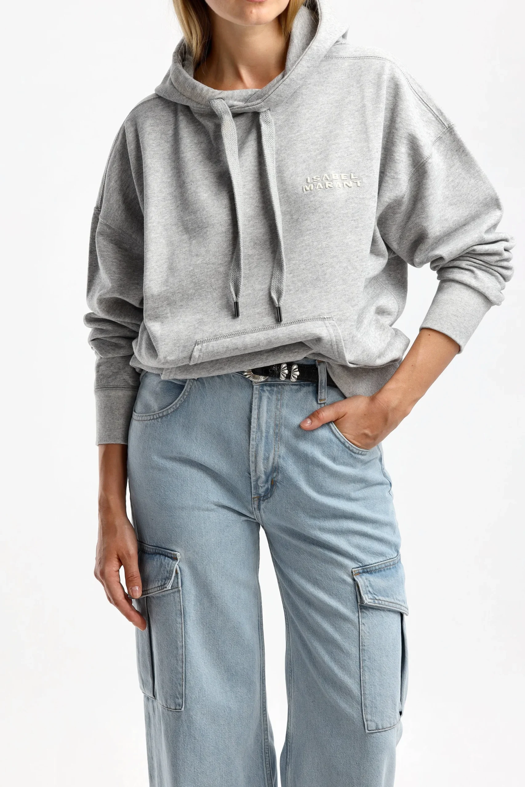 Femme Isabel Marant Sweat A Capuche Scott En Gris