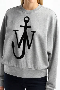 Femme JW Anderson Sweat-Shirt Anchor En Gris