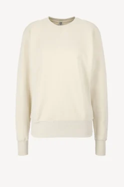 Femme Toteme Sweat-Shirt Ras Du Cou En Blanc Casse