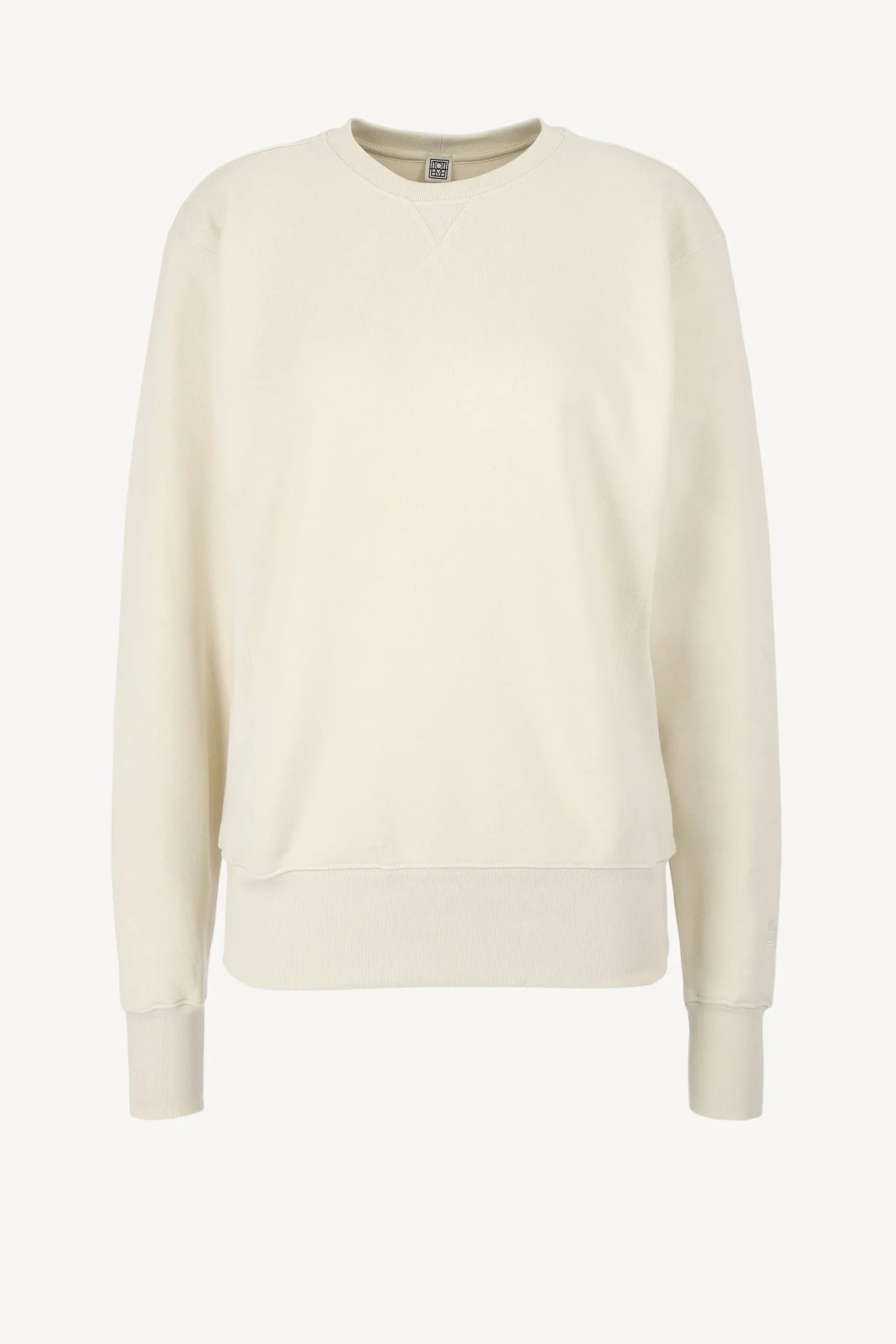 Femme Toteme Sweat-Shirt Ras Du Cou En Blanc Casse