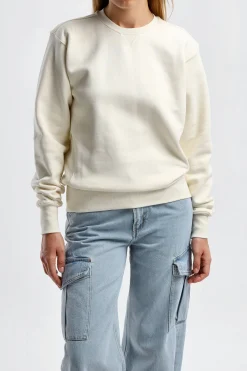 Femme Toteme Sweat-Shirt Ras Du Cou En Blanc Casse