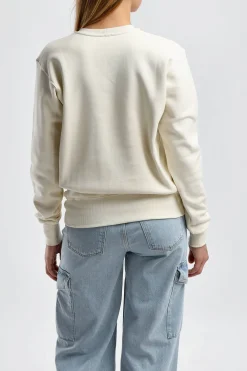 Femme Toteme Sweat-Shirt Ras Du Cou En Blanc Casse