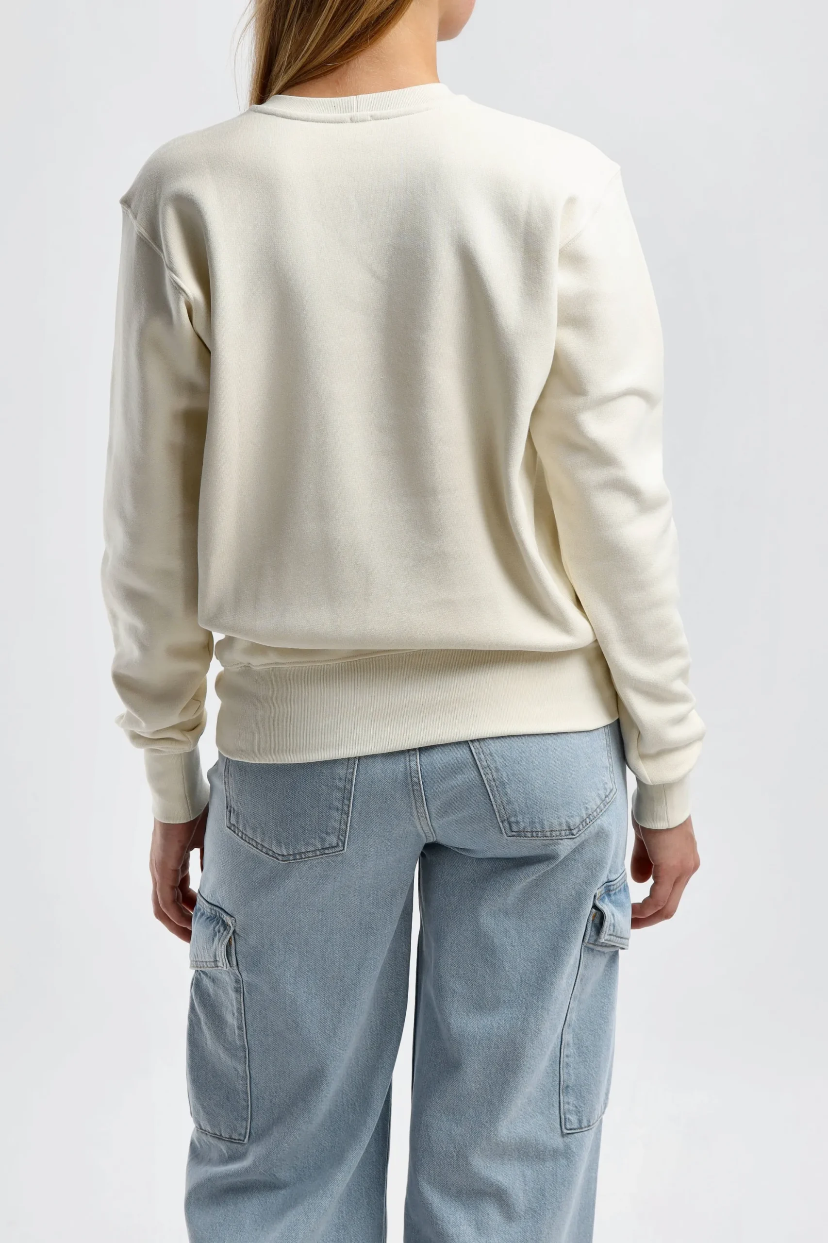 Femme Toteme Sweat-Shirt Ras Du Cou En Blanc Casse