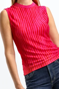 Femme Missoni Top En Rose Space Dye
