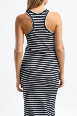 Femme Dorothee Schumacher Top Endless En Bleu Marine/Argent