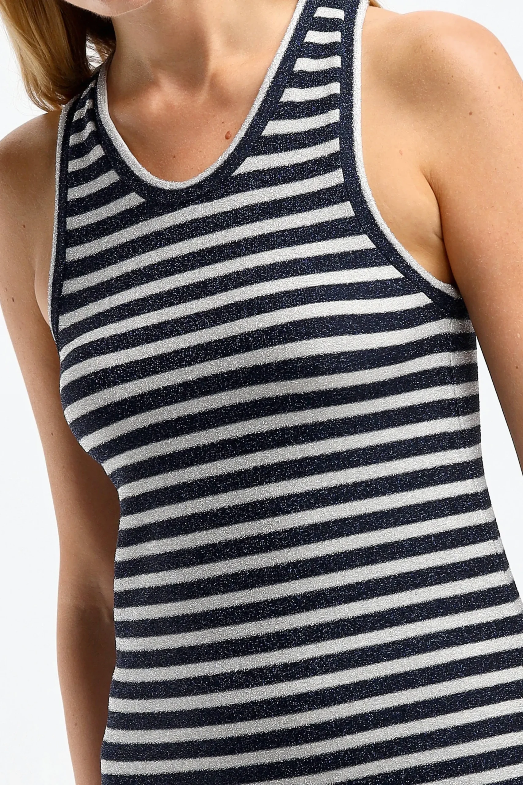 Femme Dorothee Schumacher Top Endless En Bleu Marine/Argent