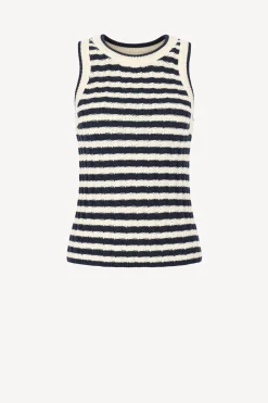 Femme Veronica Beard Top Jerrel En Bleu Marine/Blanc